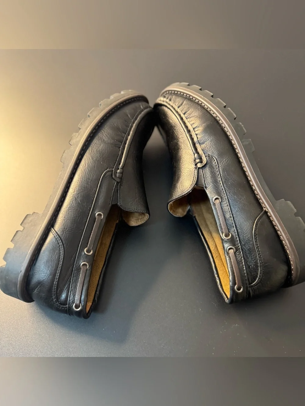 Brix Men’s Black Leather Slip-On Driving Loafers Size 11.5